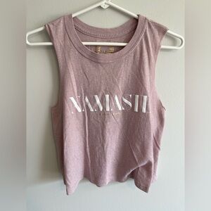 Spiritual Gangster Pink Graphic Crop Muscle Tee